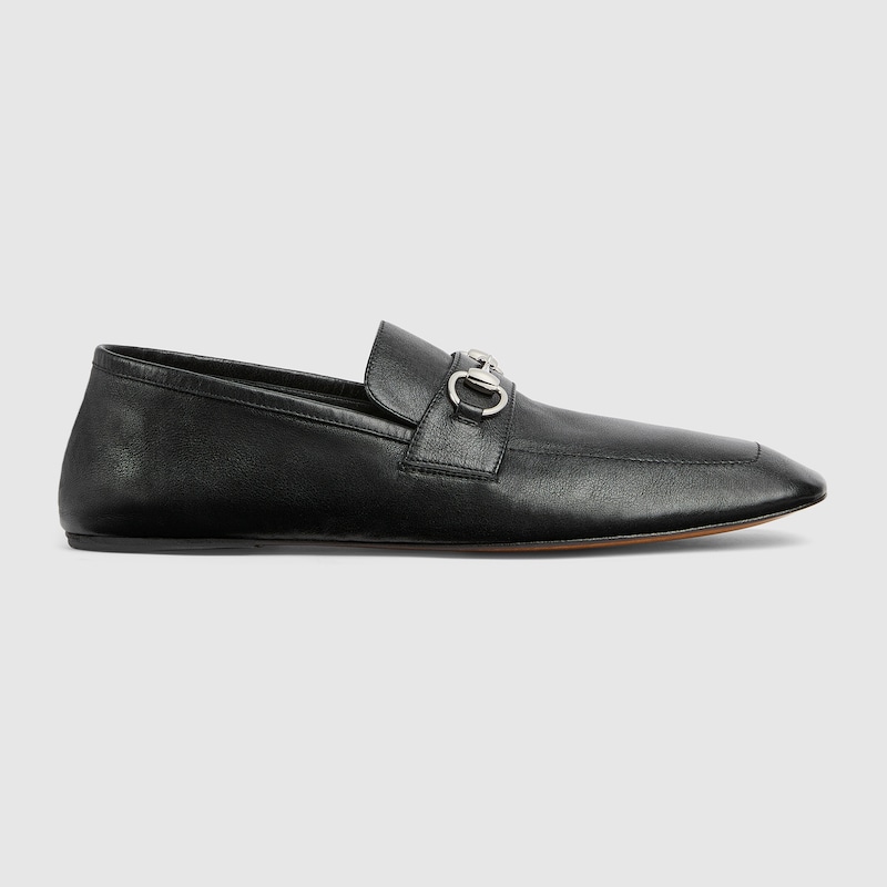 Gucci Black Leather Horsebit Square-Toe Loafers Gucci Black Leather Horsebit Square Toe Loafers Size 40  main image 3