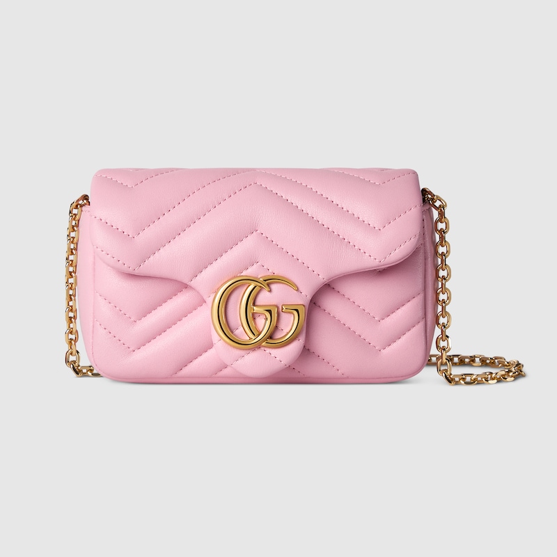 Gucci Gg Marmont Mini Shoulder Bag In Pink