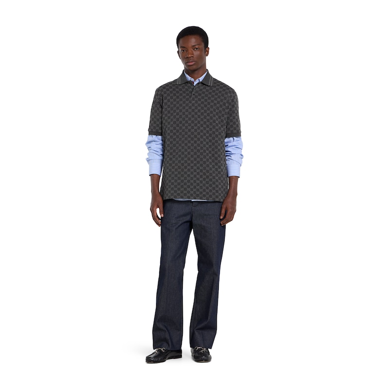 Gucci GG Cotton Piquet Jacquard Polo Shirt | Thumbnail 2 Gucci GG Cotton Piquet Jacquard Polo Shirt | Thumbnail 2