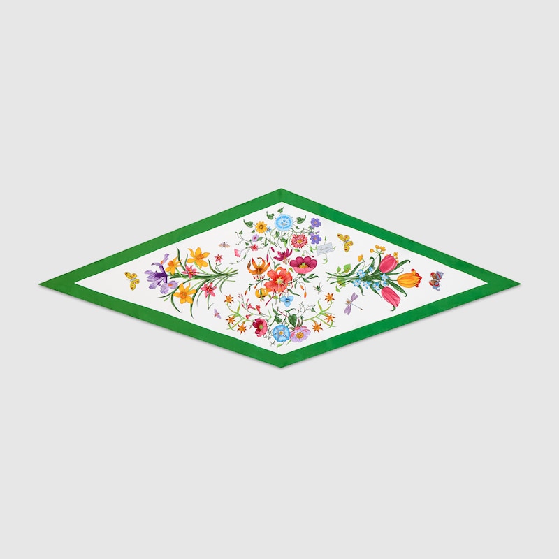 Printed Silk Twill Diamond Scarf Printed Silk Twill Diamond Scarf