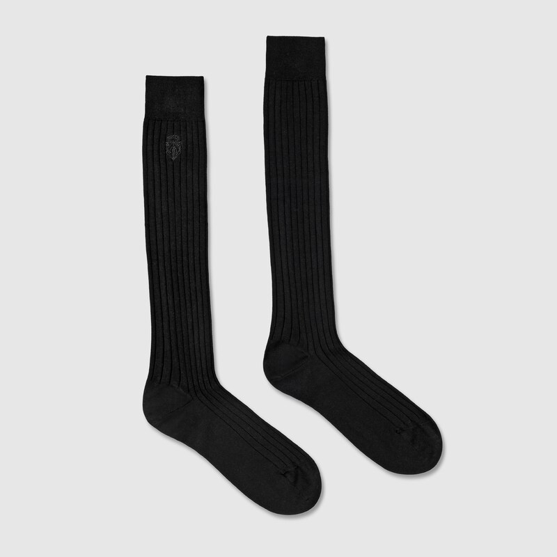 Gucci Knit Cotton Socks With Embroidery | Thumbnail 2 Gucci Knit Cotton Socks With Embroidery | Thumbnail 2