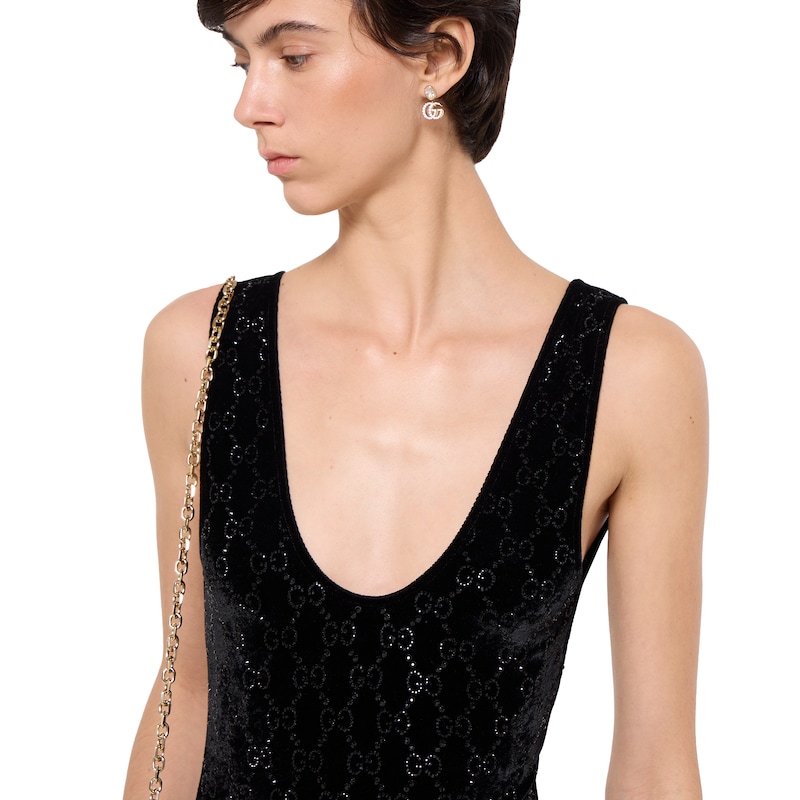 Gucci Chenille Bodysuit With GG Crystals | Thumbnail 3
