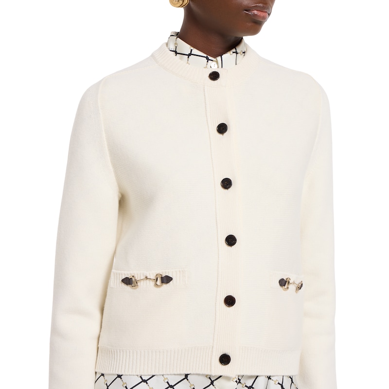 Gucci Wool Cashmere Cardigan With Horsebit | Thumbnail 3
