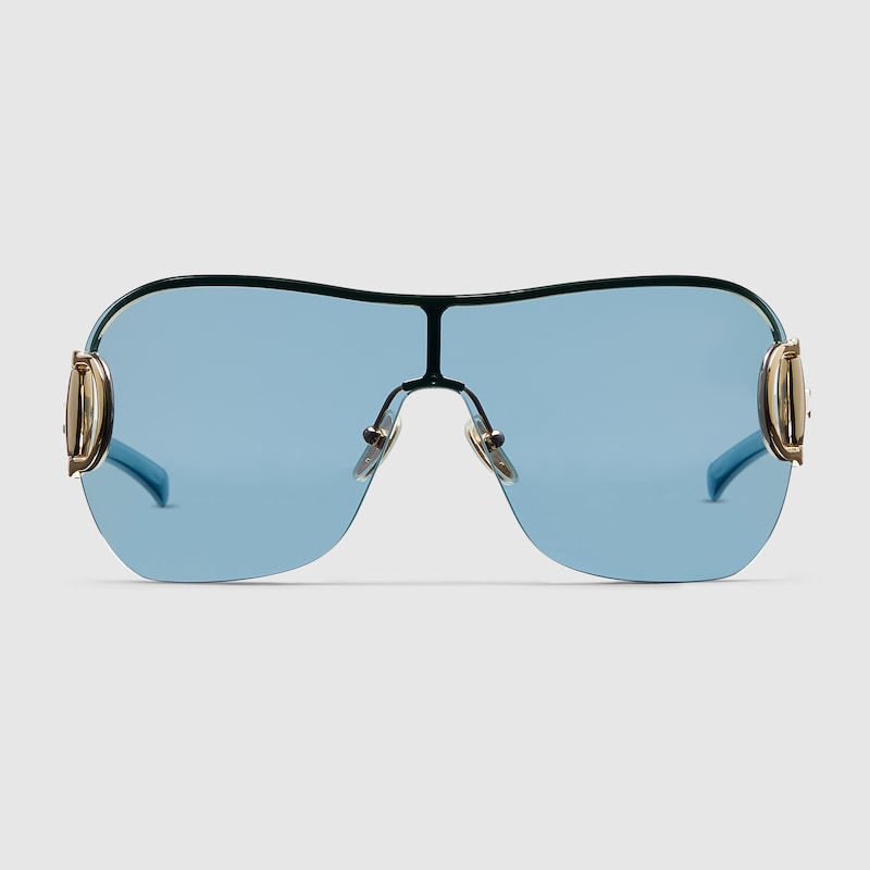 Gucci Frameless Mask Sunglasses In Gold