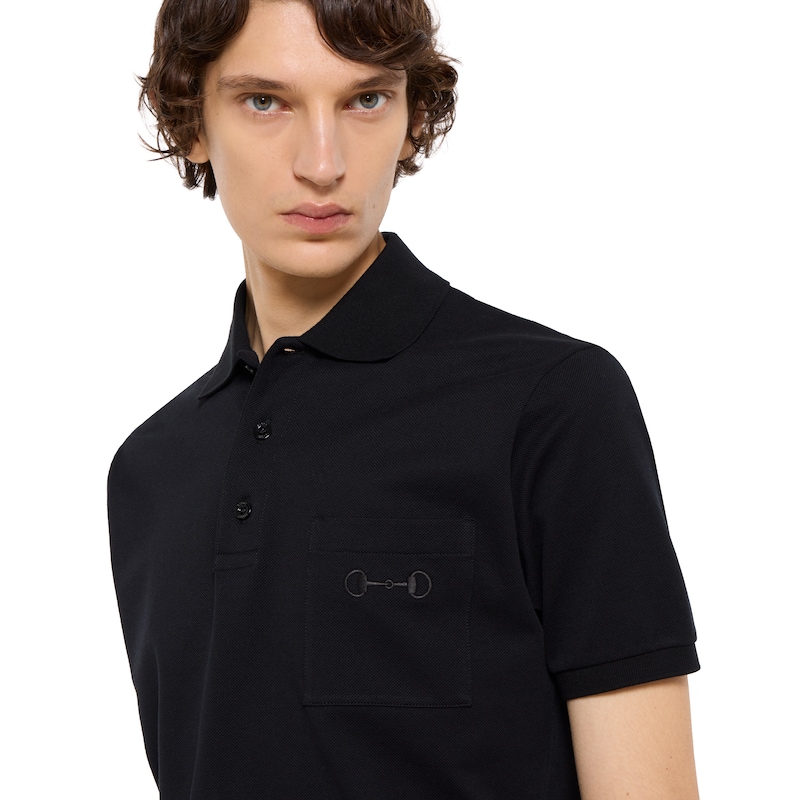 Gucci Cotton Piquet Polo Shirt With Embroidery | Thumbnail 3 Gucci Cotton Piquet Polo Shirt With Embroidery | Thumbnail 3