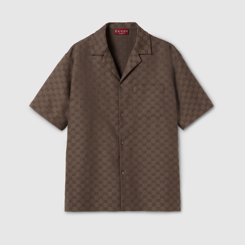 GG Canvas Linen Blend Bowling Shirt GG Canvas Linen Blend Bowling Shirt