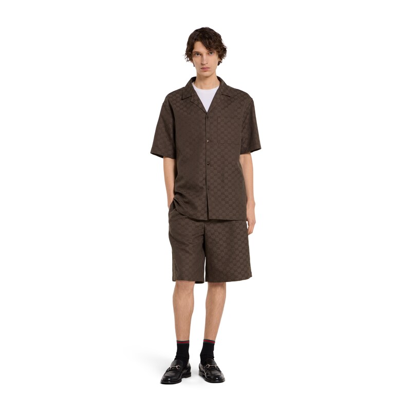 Gucci GG Canvas Linen Blend Bowling Shirt | Thumbnail 2 Gucci GG Canvas Linen Blend Bowling Shirt | Thumbnail 2