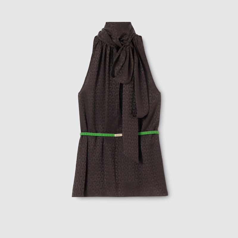 Horsebit Silk Jacquard Dress Horsebit Silk Jacquard Dress