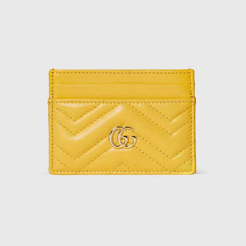 Gucci Gg Marmont Card Case In Yellow