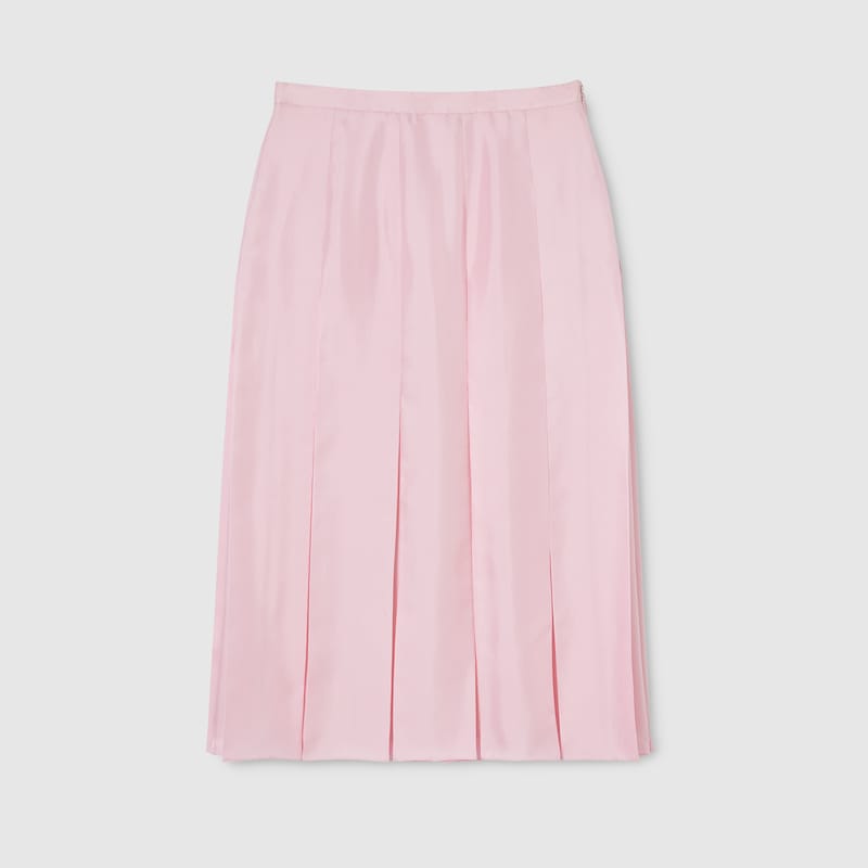 Silk Twill Pleated Midi Skirt Silk Twill Pleated Midi Skirt
