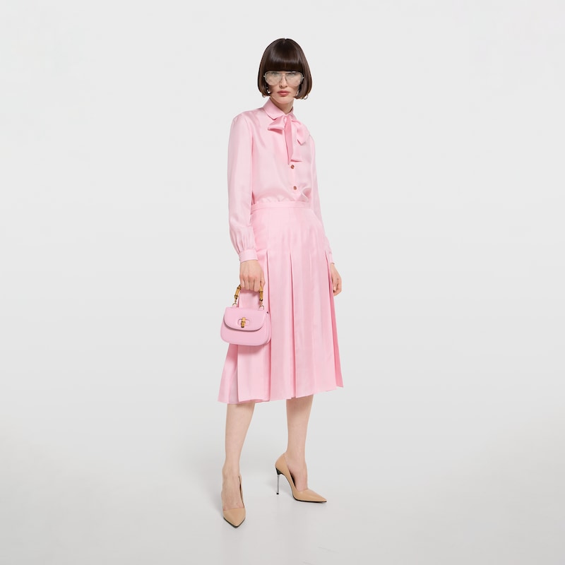 Gucci Silk Twill Pleated Midi Skirt | Thumbnail 2 Gucci Silk Twill Pleated Midi Skirt | Thumbnail 2