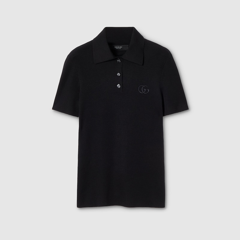 Cashmere Silk Polo Shirt With Embroidery