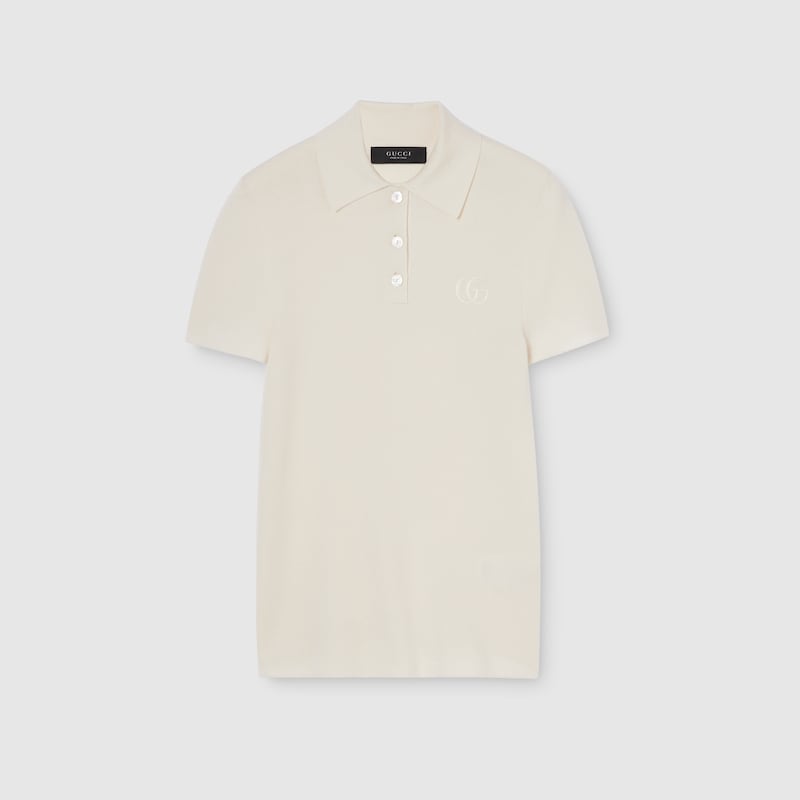 Cashmere Silk Polo Shirt With Embroidery