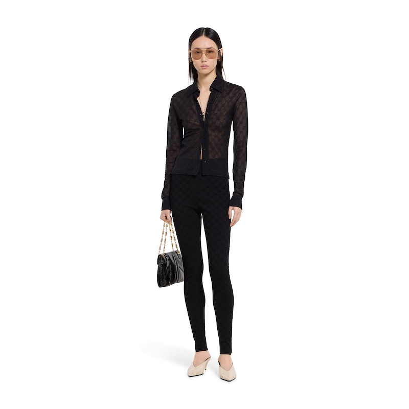 Gucci Elastic GG Jacquard Leggings | Thumbnail 3 Gucci Elastic GG Jacquard Leggings | Thumbnail 3