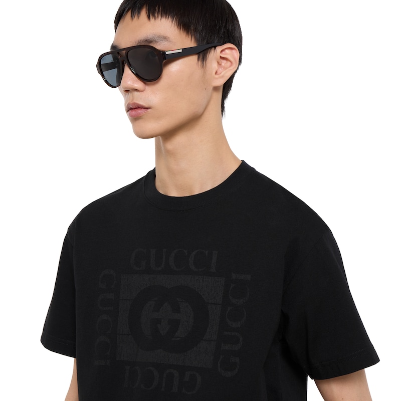 Gucci Cotton Jersey T-shirt With Print | Thumbnail 3 Gucci Cotton Jersey T-shirt With Print | Thumbnail 3