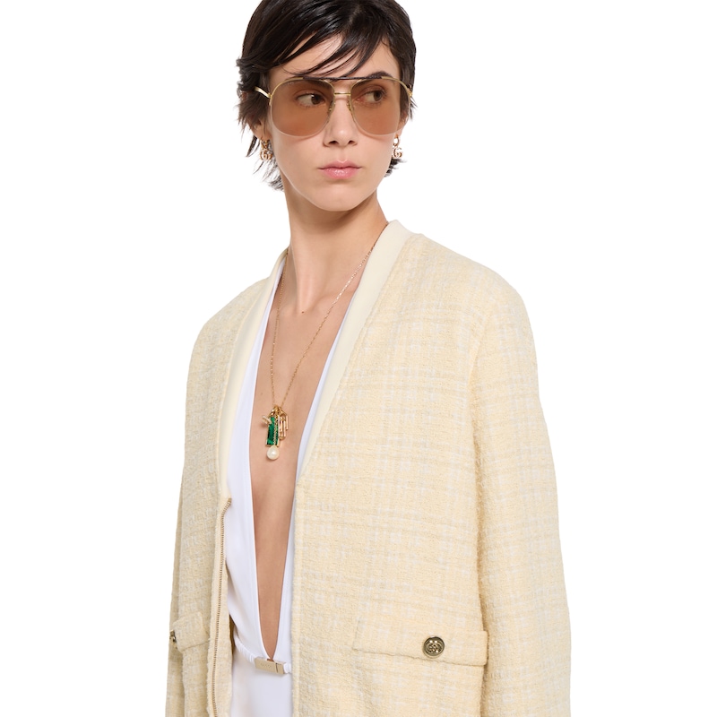 Gucci Check Cotton Tweed Jacket | Thumbnail 3