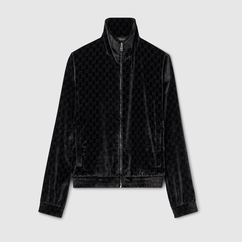 GG Stretch Velvet Devoré Zipped Jacket GG Stretch Velvet Devoré Zipped Jacket