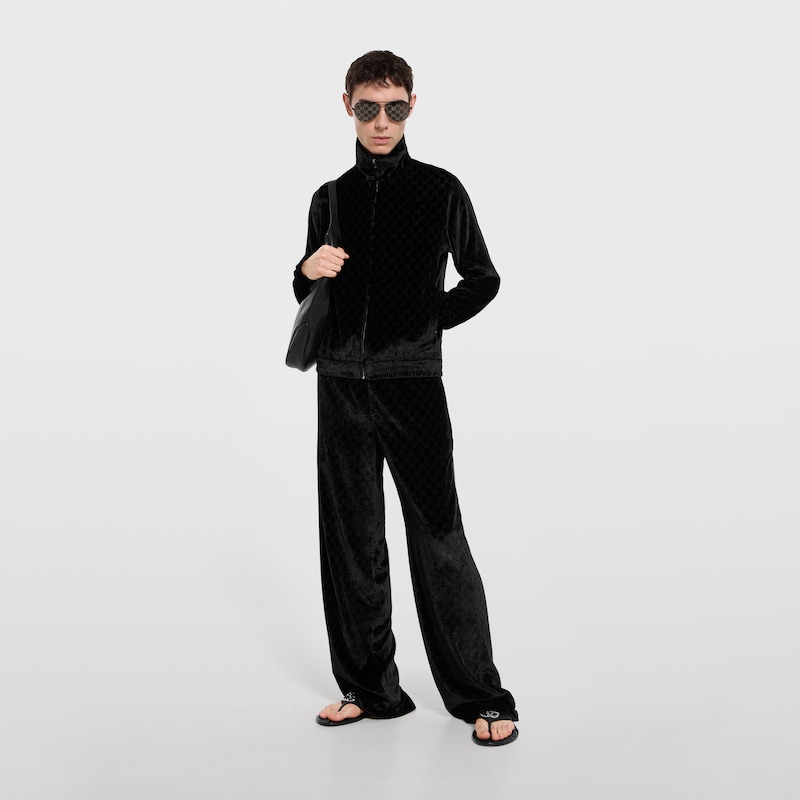 Gucci GG Stretch Velvet Devoré Zipped Jacket | Thumbnail 2 Gucci GG Stretch Velvet Devoré Zipped Jacket | Thumbnail 2