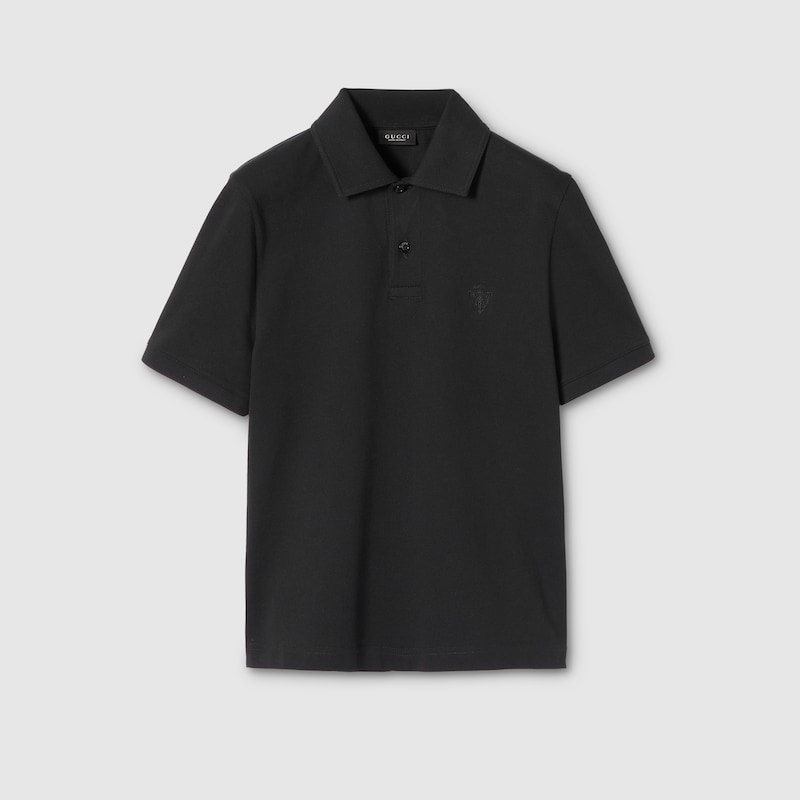 Cotton Piquet Polo Shirt With Embroidery Cotton Piquet Polo Shirt With Embroidery