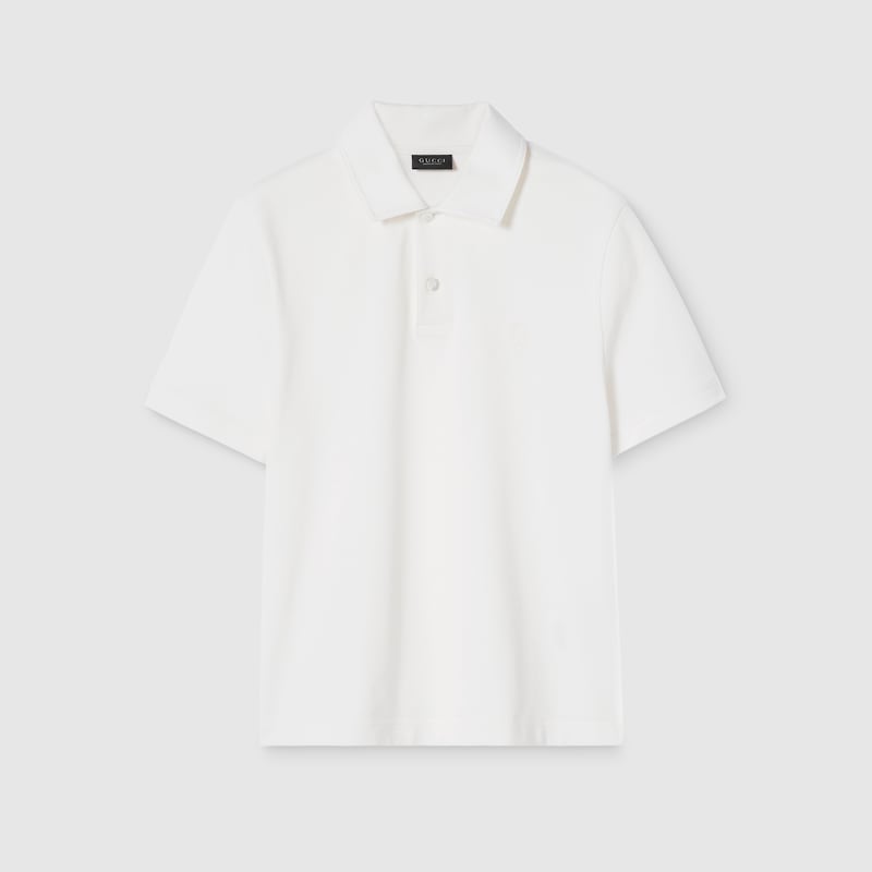 Cotton Piquet Polo Shirt With Embroidery Cotton Piquet Polo Shirt With Embroidery