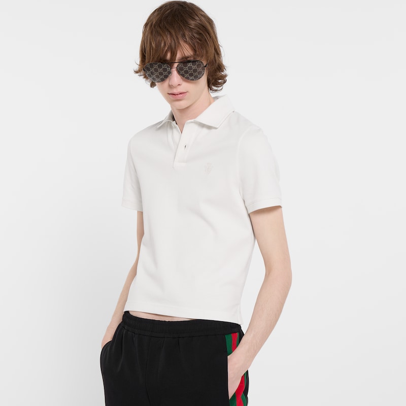 Gucci Cotton Piquet Polo Shirt With Embroidery | Thumbnail 3 Gucci Cotton Piquet Polo Shirt With Embroidery | Thumbnail 3