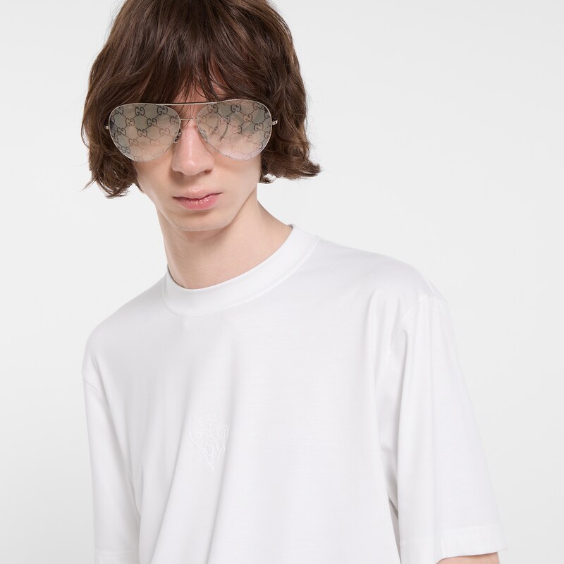 Gucci Soft Rayon Jersey T-shirt With Embroidery | Thumbnail 3 Gucci Soft Rayon Jersey T-shirt With Embroidery | Thumbnail 3