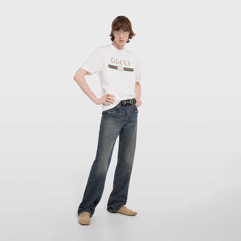 Gucci Silk Blend Jersey T-shirt With Print | Thumbnail 2 Gucci Silk Blend Jersey T-shirt With Print | Thumbnail 2