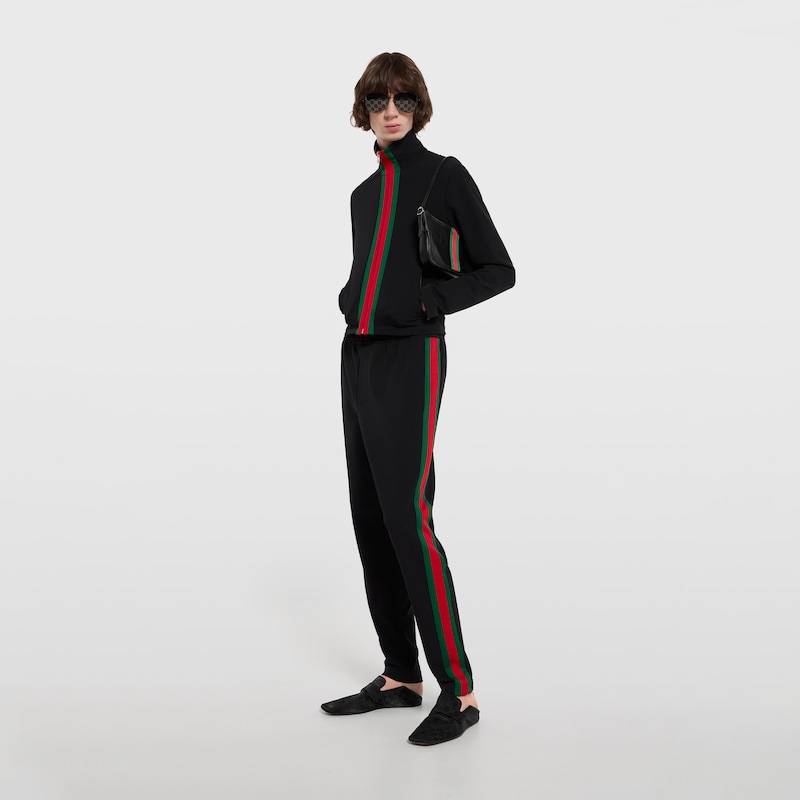 Gucci Stretch Nylon Zip Jacket With Web | Thumbnail 2 Gucci Stretch Nylon Zip Jacket With Web | Thumbnail 2