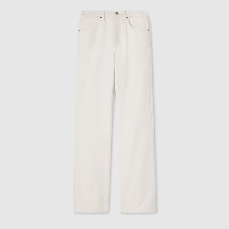 Gucci GG Cotton Denim Jacquard Pants