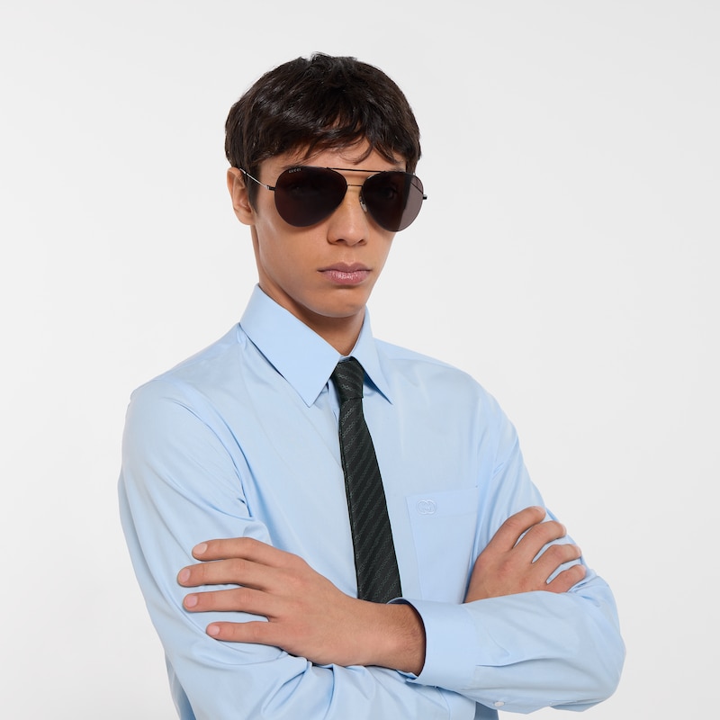Gucci Interlocking G Chain Silk Tie | Thumbnail 3 Gucci Interlocking G Chain Silk Tie | Thumbnail 3