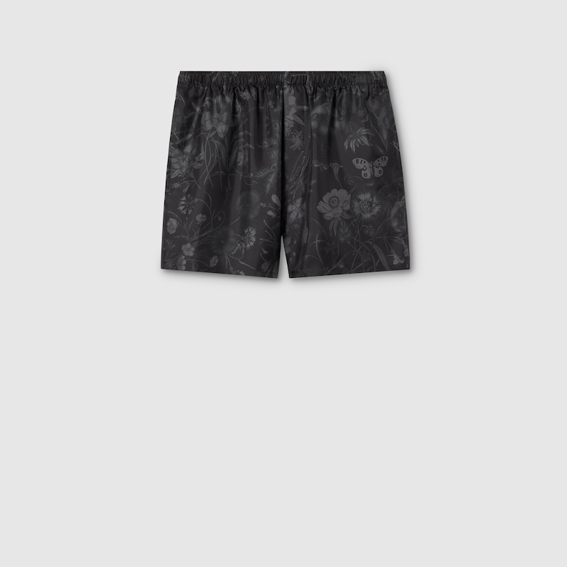 Gucci Printed Silk Twill Shorts