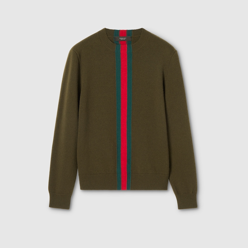 Gucci Knit Wool Sweater With Web Intarsia