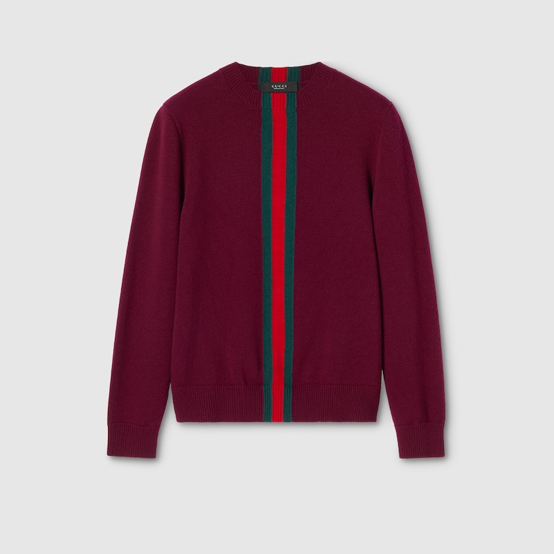 Gucci Knit Wool Sweater With Web Intarsia