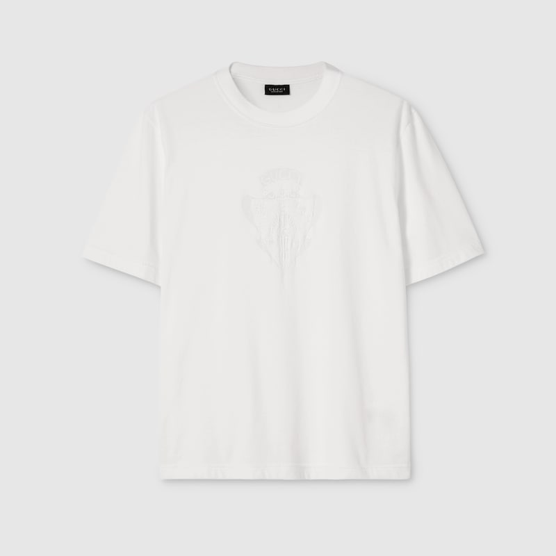 Cotton Jersey T-shirt With Devoré Detail Cotton Jersey T-shirt With Devoré Detail