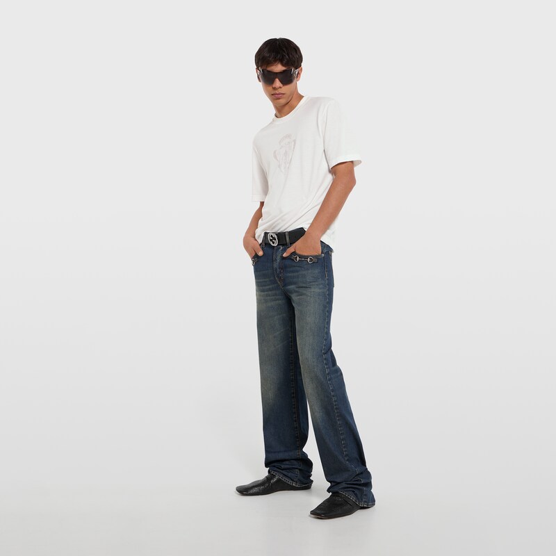 Gucci Cotton Jersey T-shirt With Devoré Detail | Thumbnail 2