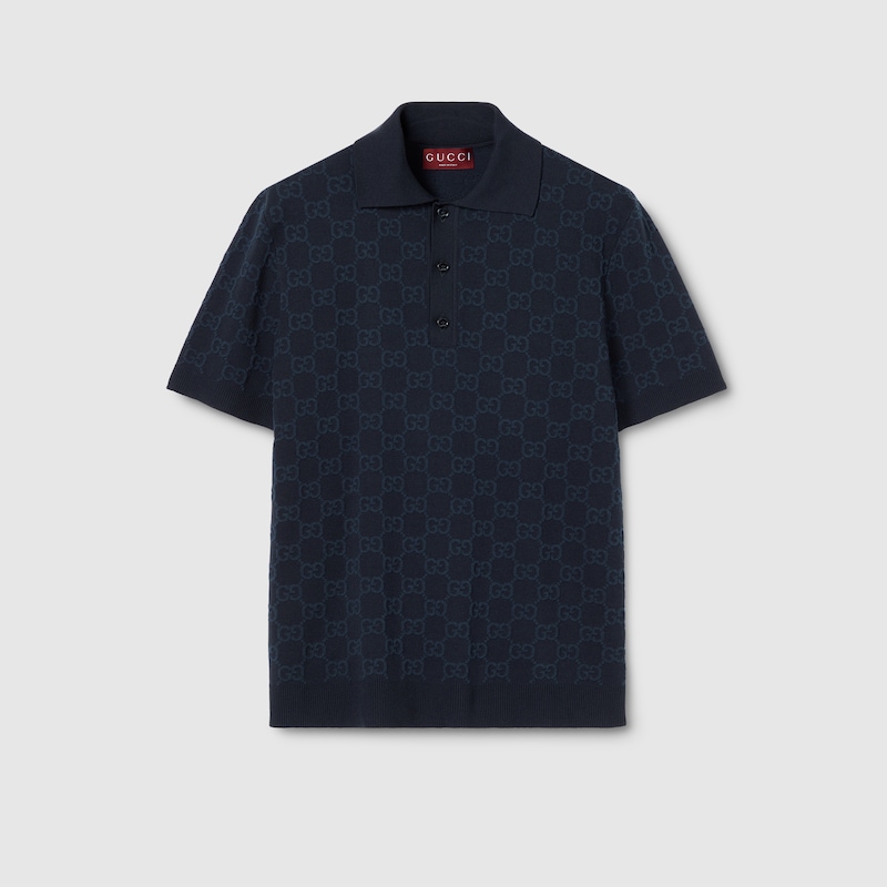 GG Cotton Silk Jacquard Polo Shirt GG Cotton Silk Jacquard Polo Shirt