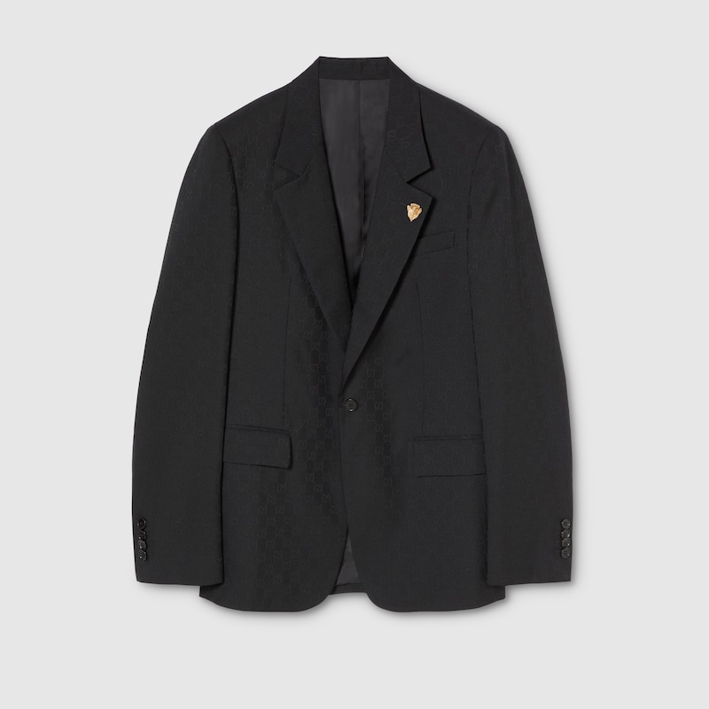 Gucci Single-breasted GG Wool Jacket