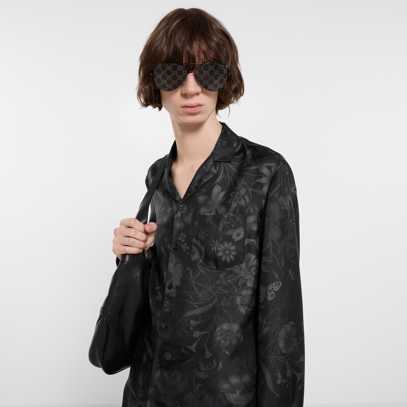 Gucci Printed Silk Twill Bowling Shirt | Thumbnail 3 Gucci Printed Silk Twill Bowling Shirt | Thumbnail 3