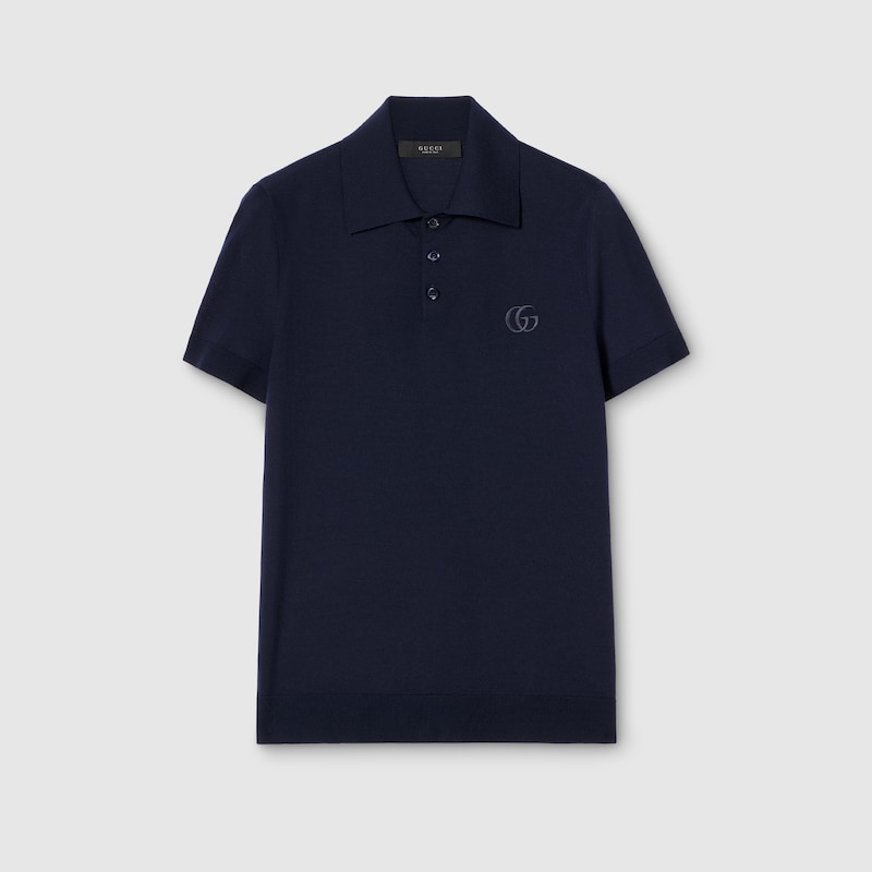 Gucci Knit Wool Polo Shirt With Embroidery