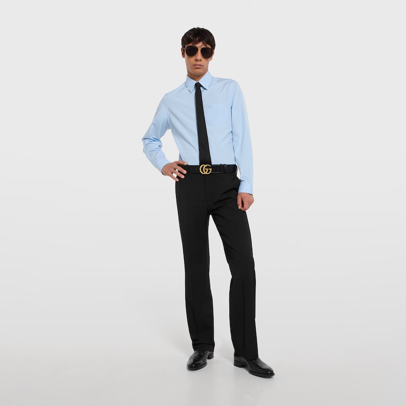 Gucci Cotton Poplin Shirt With Embroidery | Thumbnail 2 Gucci Cotton Poplin Shirt With Embroidery | Thumbnail 2