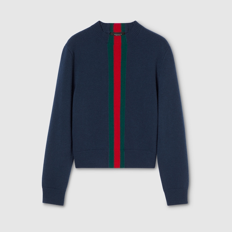 Fine Knit Wool Sweater With Web Fine Knit Wool Sweater With Web