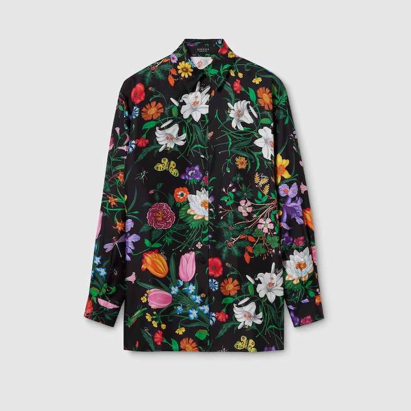 Printed Silk Twill Shirt Printed Silk Twill Shirt