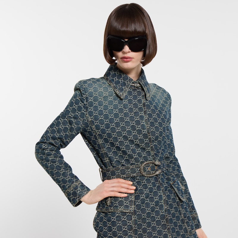 Gucci GG Cotton Denim Jacquard Jacket | Thumbnail 3 Gucci GG Cotton Denim Jacquard Jacket | Thumbnail 3