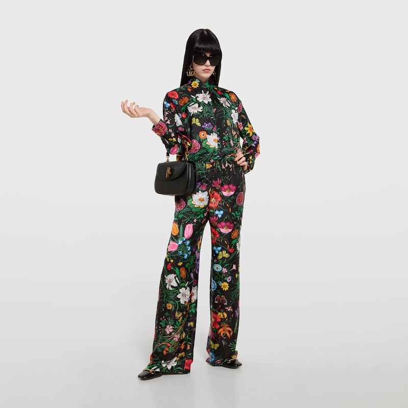 Gucci Printed Silk Twill Pants | Thumbnail 2 Gucci Printed Silk Twill Pants | Thumbnail 2