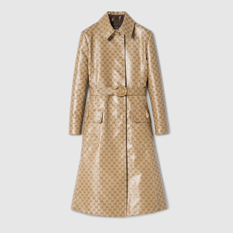 Gucci Coated GG Cotton Canvas Fabric Coat