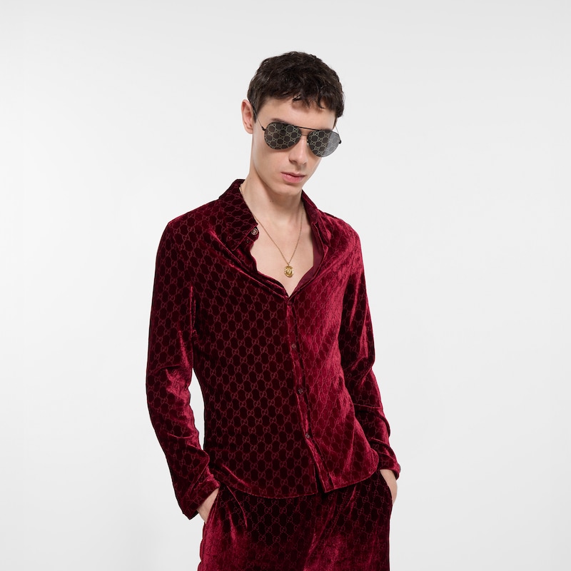 Gucci Stretch GG Velvet Devoré Shirt | Thumbnail 3 Gucci Stretch GG Velvet Devoré Shirt | Thumbnail 3