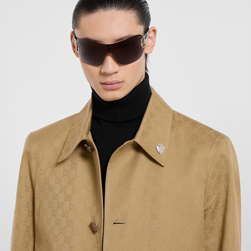 Gucci GG Cotton Gabardine Coat | Thumbnail 3 Gucci GG Cotton Gabardine Coat | Thumbnail 3