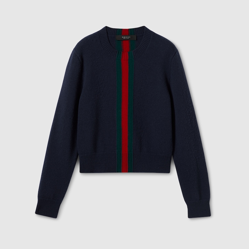 Fine Knit Wool Sweater With Web Fine Knit Wool Sweater With Web