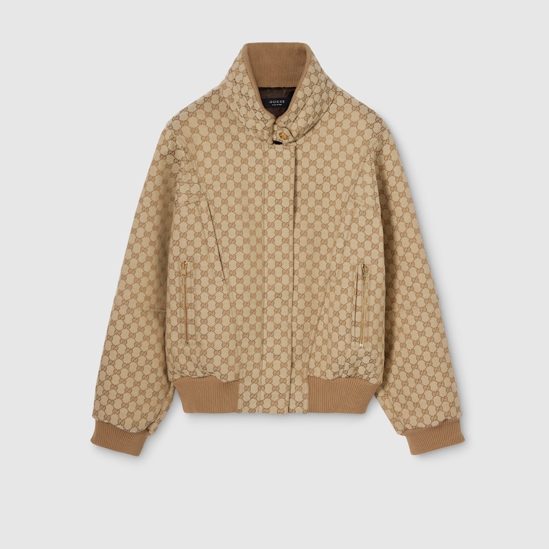 GG Cotton Canvas Fabric Zip Jacket GG Cotton Canvas Fabric Zip Jacket
