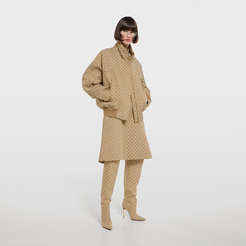 Gucci GG Cotton Canvas Fabric Zip Jacket | Thumbnail 2 Gucci GG Cotton Canvas Fabric Zip Jacket | Thumbnail 2